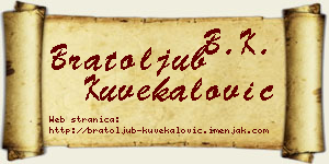Bratoljub Kuvekalović vizit kartica